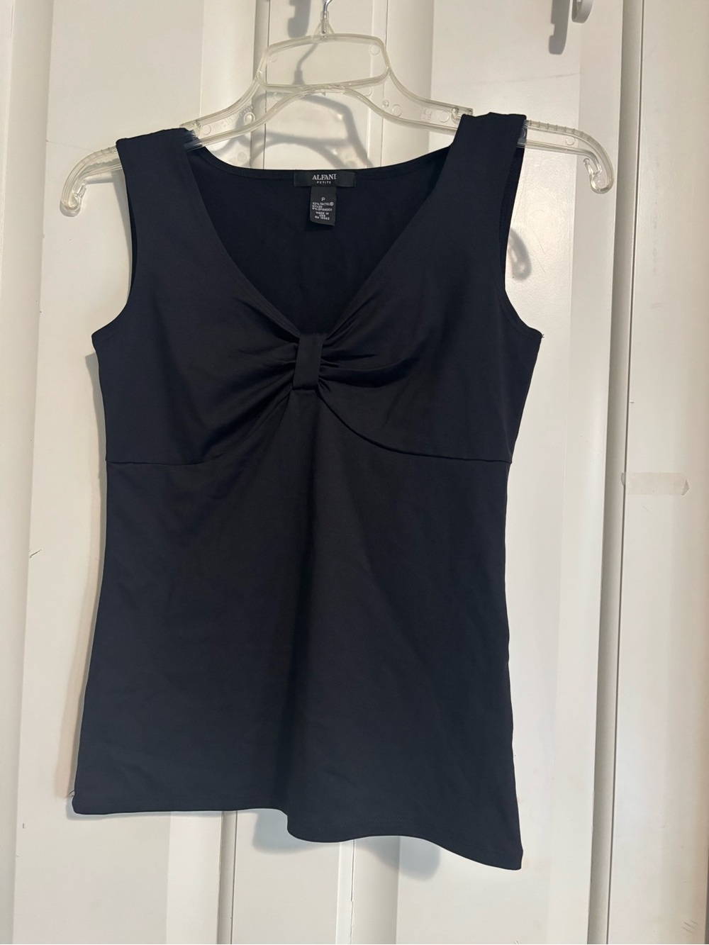 Alfani Black Sleeveless Knot-Front Tank Top petite P